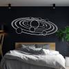 Metal Solar System Wall Art, Metal Galaxy Wall Decor, Planet Metal Wall Decor, Space Wall Decor, Science Wall Art, Wall Art for Living Room, Wall Hanging Decor, Wall Art for Kids Room (Silver, 48x19in|121x48cm) view 1