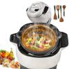 Automatic Cooking Machine, Fried Rice Machine Food Processor for Commercial, Multi-Function Stir-Fry 360 Rotatable Stir Fry Robot, Roller Rotation, Nonstick Coating - with Soup Spoon view 1