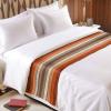 Homechoid Orange Brown Stripes Bed Runner for King Size Bed, Farmhouse Country Retro Rustic Wood Bedspread Protector Slipcover Bed Scarf for Foot Bed Runners & Scarves for Bedroom Hotel 102x20 Inches view 3