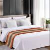 Homechoid Orange Brown Stripes Bed Runner for King Size Bed, Farmhouse Country Retro Rustic Wood Bedspread Protector Slipcover Bed Scarf for Foot Bed Runners & Scarves for Bedroom Hotel 102x20 Inches view 4