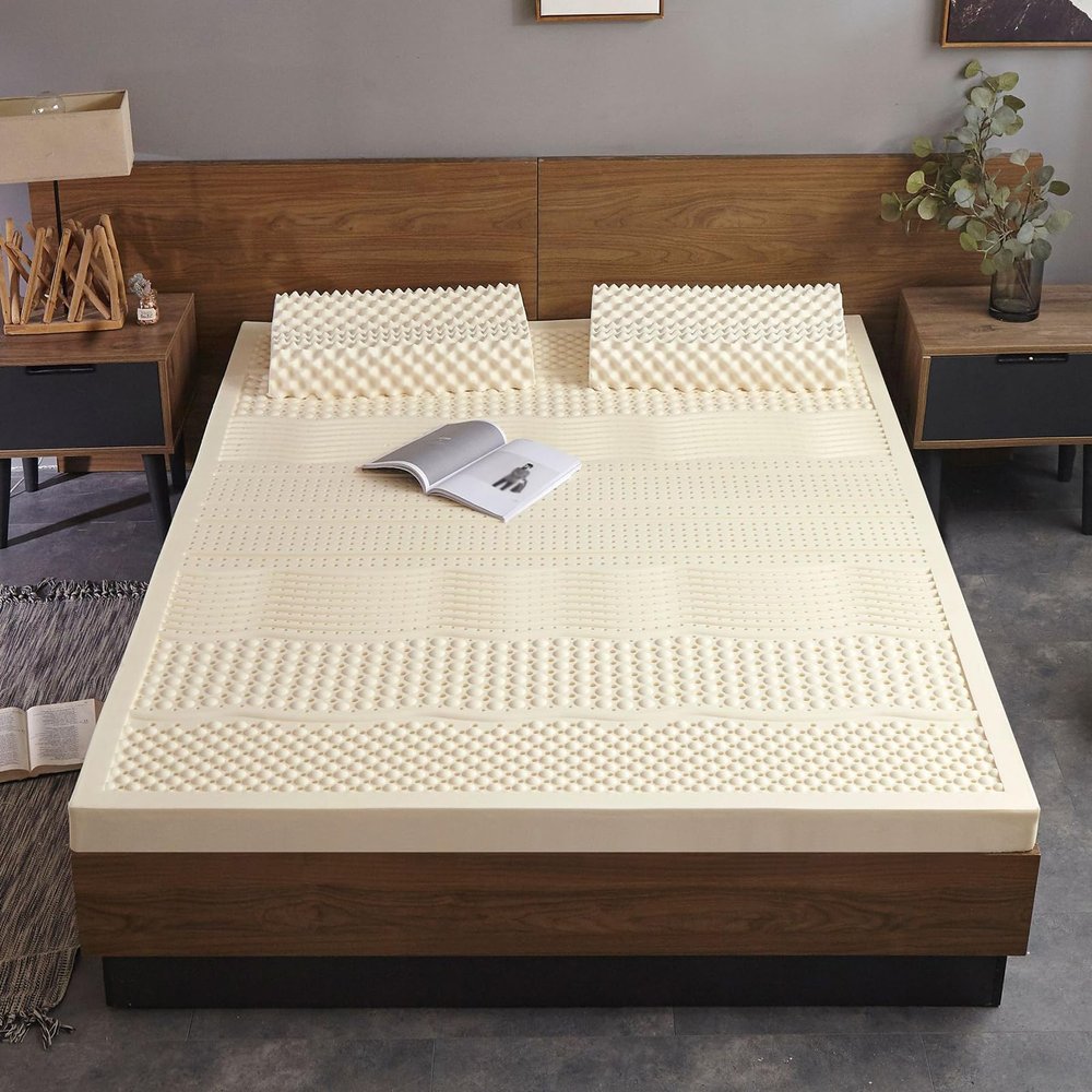 BIRJXVTO 100% Natural Latex Topper - Full Size - Durable and Not Easy to Collapse, Latex Mattress Topper, Natural Latex Mattress,2in,160x200cm(63x79in)