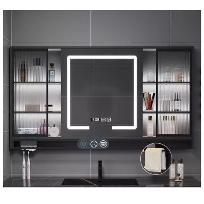 QWEASDF Led Medicine Cabinet Mirror,Lighted Medicine Cabinet with Mirror,Surface Mount Medicine Cabinet Mirror for Bathroom Medicine Cabinet with Lightswith Tissue Opening(B,W80*H75cm/W31.4*H29.5in)