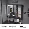 QWEASDF Led Medicine Cabinet Mirror,Lighted Medicine Cabinet with Mirror,Surface Mount Medicine Cabinet Mirror for Bathroom Medicine Cabinet with Lightswith Tissue Opening(B,W80*H75cm/W31.4*H29.5in) view 2