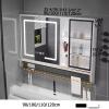 Lighted Medicine Cabinet with Mirror,Led Medicine Cabinet Mirror,Medicine Cabinet Mirror for Bathroom Medicine Cabinet with Lights, With towel rack Touch Switch(White,W120*H75cm/W47.2*H29.5in) view 2
