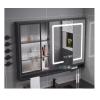 Led Medicine Cabinet Mirror, Lighted Medicine Cabinet with Mirror,Medicine Cabinet Mirror for Bathroom Medicine Cabinet with Lights, With towel rackPaper towel port(Black,W60*H75cm/W23.6*H29.5in) view 1
