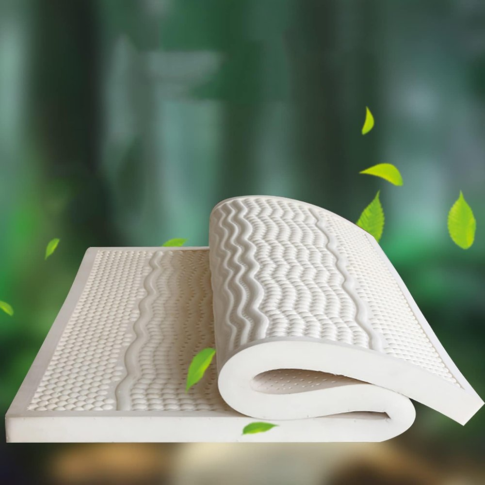 BIRJXVTO Natural Latex Mattress Topper, Bedroom Furniture Sleeping Mattress, Portable Mattress, Medium Firm - 7 Zones of Support,2in,140x200cm(55x79in)