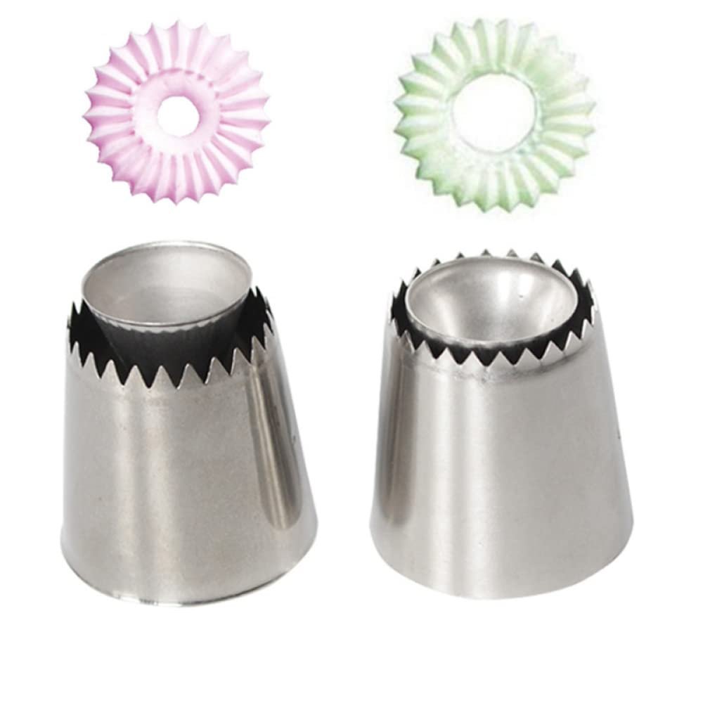 DJFKDYHPE Cake 2 Pcs Sultan Tube Icing Piping Nozzles Cookie Biscuit Russian Ice Cream Pastry Tips Cake Mold Decorating, Pink