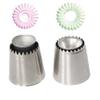 DJFKDYHPE Cake 2 Pcs Sultan Tube Icing Piping Nozzles Cookie Biscuit Russian Ice Cream Pastry Tips Cake Mold Decorating, Pink view 1