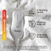 blunique Electric Heated Mattress Pad King Size Dual Control Bed Warmer, Deep Pocket, Side Storage Pouch for Controller, Machine Washable, 3D Air Layer Fabric, 78"x80", White view 4