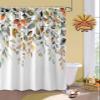 Fabric Shower Curtain for Bathroom Autumn Eucalyptus Leaves Fall Thanksgiving Orange Sage Green 72 x 78 Inches Bathroom Curtain Waterproof Curtains Machine Washable view 2