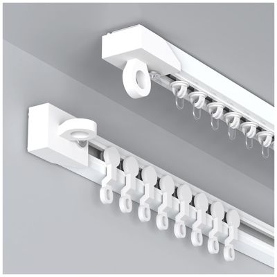 Self Adhesive Ceiling Curtain Track 1.31ft - 9.8ft / 40cm - 300cm Ceiling Or Wall Mounting Curtain Track System For Curtains-Room Divider, No Drilling, RV Ceiling Track For Curtains(Ceiling,3.3ft/100c