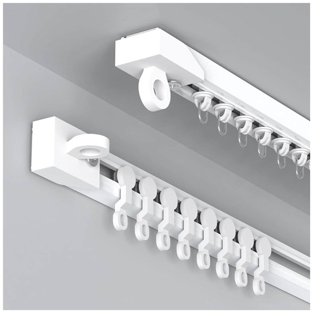 Self Adhesive Ceiling Curtain Track 1.31ft - 9.8ft / 40cm - 300cm Ceiling Or Wall Mounting Curtain Track System For Curtains-Room Divider, No Drilling, RV Ceiling Track For Curtains(Ceiling,3.3ft/100c