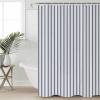 Huotupsine Navy Blue Striped Shower Curtain Set - 48" x 72" Washable Bathtub Curtain with 12 Hooks, Navy Blue White Stripes Farmhouse Waterproof Fabric Stall Shower Curtains for Bathroom/Bathtub view 1