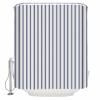 Huotupsine Navy Blue Striped Shower Curtain Set - 48" x 72" Washable Bathtub Curtain with 12 Hooks, Navy Blue White Stripes Farmhouse Waterproof Fabric Stall Shower Curtains for Bathroom/Bathtub view 2