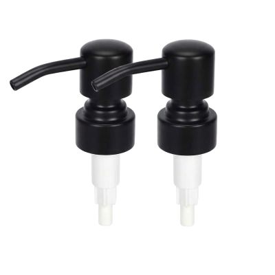 2Pcs Black Stainless Steel Soap Dispenser Pump Rust Proof Soap Pump Replacement Fit 28/400 Thread Neck Bottles for Regular Mouth Bottle Bathroom Kithen