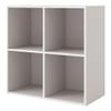 Homes: Inside + Out Apexa 4-Cube Storage Organizer Shelves, Stackable Wood Bookcase Fits Cubby Bins for Organization, Dorm Teen Room Decor & Home Office, Taupe Grey view 1