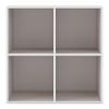 Homes: Inside + Out Apexa 4-Cube Storage Organizer Shelves, Stackable Wood Bookcase Fits Cubby Bins for Organization, Dorm Teen Room Decor & Home Office, Taupe Grey view 4