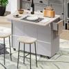 XD Designs Kitchen Island with Trash Can Storage Cabinet, Wood Kitchen Cart with Drop Leaf, Spice Rack, Towel Rack and Drawer, Rolling Kitchen Island on Wheels with Adjustable Shelf (Grey-K1) view 3