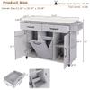 XD Designs Kitchen Island with Trash Can Storage Cabinet, Wood Kitchen Cart with Drop Leaf, Spice Rack, Towel Rack and Drawer, Rolling Kitchen Island on Wheels with Adjustable Shelf (Grey-K1) view 4