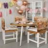 Pinroote Hello Fall Squirrel Chair Covers - 4 Pcs Dining Room Chair Back Covers, Orange Plaid Pumpkins Thanksgiving Chair Slipcovers Removable Chair Protectors Covers for Kitchen/Banquet/Party 19"x20" view 3