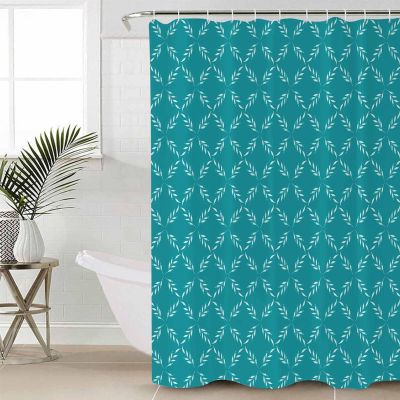 Huotupsine Blue Teal Rhombus Shower Curtain Set - 60" x 72" Washable Bathtub Curtain with 12 Hooks, Classic Geometric Plaid Modern Abstract Art Waterproof Fabric Stall Shower Curtains for Bathroom