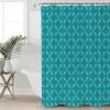 Huotupsine Blue Teal Rhombus Shower Curtain Set - 60" x 72" Washable Bathtub Curtain with 12 Hooks, Classic Geometric Plaid Modern Abstract Art Waterproof Fabric Stall Shower Curtains for Bathroom view 1