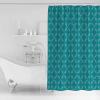 Huotupsine Blue Teal Rhombus Shower Curtain Set - 60" x 72" Washable Bathtub Curtain with 12 Hooks, Classic Geometric Plaid Modern Abstract Art Waterproof Fabric Stall Shower Curtains for Bathroom view 2