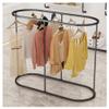 zktoermn Freestanding Metal Clothes Rack, Modern Oval Clothing Rack Portable Retail Display Stand Cloth Display Rack Hanger for Clothes Store Bedroom(Black,150x50x140cm) view 1
