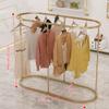 zktoermn Freestanding Metal Clothes Rack, Modern Oval Clothing Rack Portable Retail Display Stand Cloth Display Rack Hanger for Clothes Store Bedroom(Black,150x50x140cm) view 4