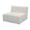 Benjara Accent Chair, Cushioned Tufted Seat and Back, White Polyester Faux Fur view 1
