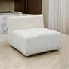Benjara Accent Chair, Cushioned Tufted Seat and Back, White Polyester Faux Fur view 2