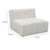 Benjara Accent Chair, Cushioned Tufted Seat and Back, White Polyester Faux Fur view 3