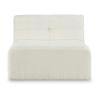 Benjara Accent Chair, Cushioned Tufted Seat and Back, White Polyester Faux Fur view 4