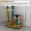 MLYAYE Household Hotel Umbrella Storage for Entrance, Metal Round Hollow Long and Short Umbrella Storage Bucket with Removable Drip Tray, Large Capacity Rustproof Umbrella Holder(Gold,55x50x27cm) view 4