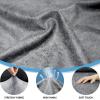 Pfrstuv Recliner Chair Cover 4-Pieces, Leather Look, Light Grey, Spandex Fabric, Slipcovers with Pockets, Stretch Fit view 4