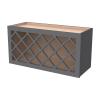 CozyHommie Solid Wood RTA Wine Bottle Rack Wall Cabinet with Lattice Panels - Wine Storage for Bar, Pantry, Cellar & Countertop - Mocha (Pebble Gray, 36'W 12'D 18'H) view 1