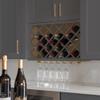 CozyHommie Solid Wood RTA Wine Bottle Rack Wall Cabinet with Lattice Panels - Wine Storage for Bar, Pantry, Cellar & Countertop - Mocha (Pebble Gray, 36'W 12'D 18'H) view 2