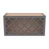 CozyHommie Solid Wood RTA Wine Bottle Rack Wall Cabinet with Lattice Panels - Wine Storage for Bar, Pantry, Cellar & Countertop - Mocha (Pebble Gray, 36'W 12'D 18'H) view 4