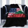 Ethiopian and American Flag Ultra-Soft Micro Flannel Blanket 60x50 inch Throw Blankets for Bedroom Sofa view 4