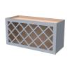 CozyHommie Solid Wood RTA Wine Bottle Rack Wall Cabinet with Lattice Panels - Wine Storage for Bar, Pantry, Cellar - Mocha (30'W 12'D 18'H) view 1