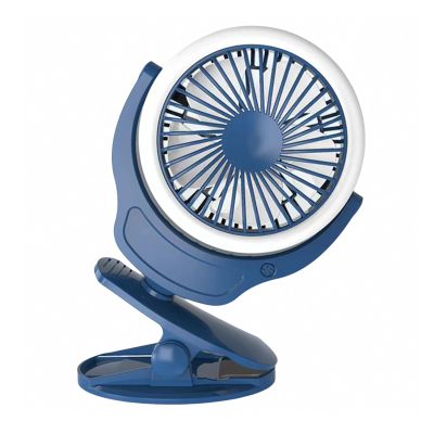 OLKWDAF5 Ultra Quiet Small Fans, Portable Desk Fan with Night Light, 540 Oscillating, 3 Speeds Mini USB Fan, Personal Electric Fan for Bedroom Home Office Travel(Blue)