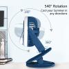 OLKWDAF5 Ultra Quiet Small Fans, Portable Desk Fan with Night Light, 540 Oscillating, 3 Speeds Mini USB Fan, Personal Electric Fan for Bedroom Home Office Travel(Blue) view 3