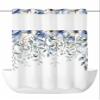 Anzona No Hook Shower Curtains, Blue Spring Floral Stall Bathroom Curtain with Snap in Liner, Elegant Botanical Summer Flowers Waterproof Washable Fabric Bathroom Shower Curtain Sets, 48" x 72" view 1
