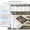 Anzona No Hook Shower Curtains, Brown Teal Southwest Standard Bathroom Curtains with Snap in Liner, Western Geometric Abstract Ethnic Waterproof Washable Fabric Bathroom Shower Curtain Sets, 60" x 72" view 4