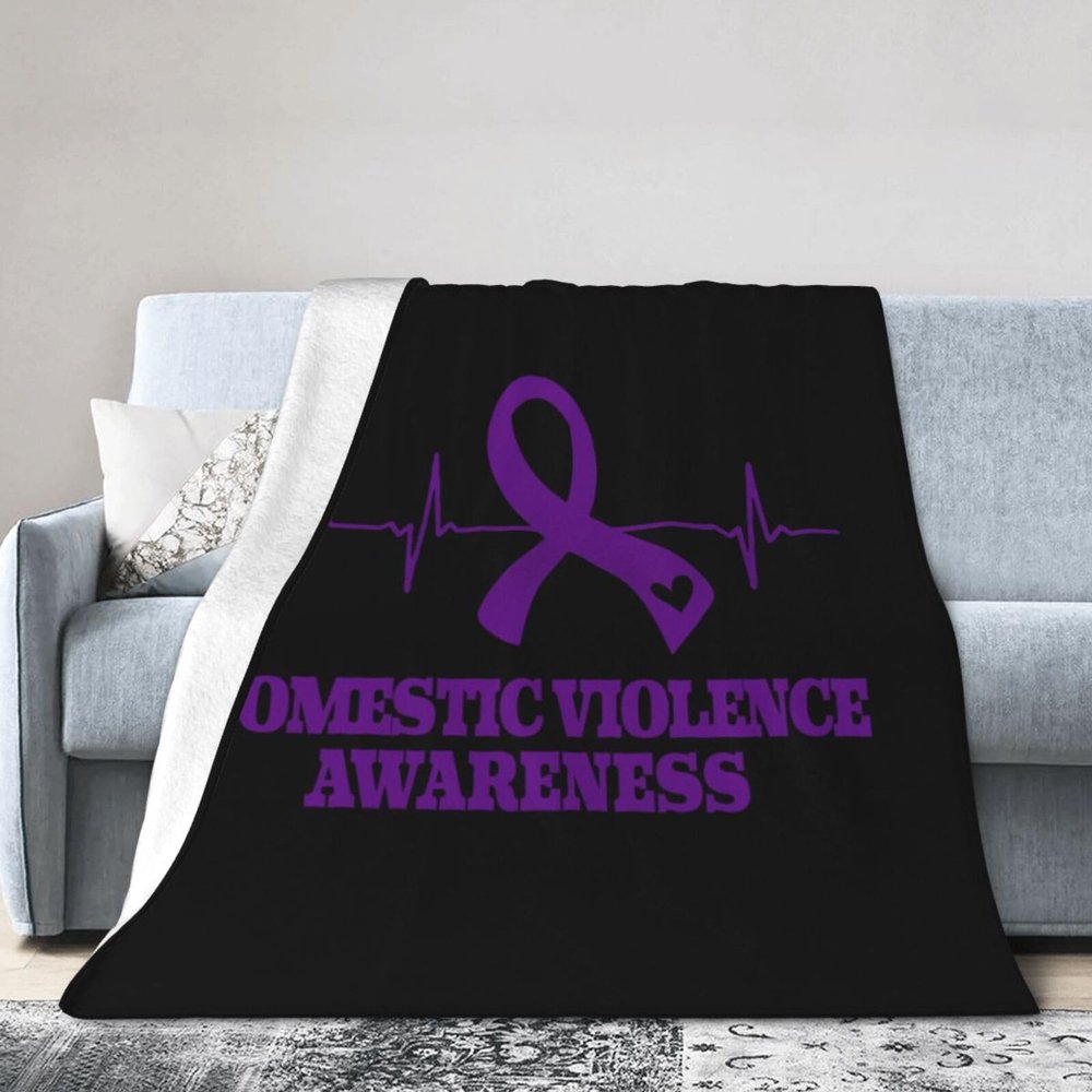 Domestic Violence Awareness Ultra-Soft Micro Flannel Blanket 60x50 inch Throw Blankets for Bedroom Sofa