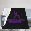 Domestic Violence Awareness Ultra-Soft Micro Flannel Blanket 60x50 inch Throw Blankets for Bedroom Sofa view 1