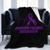 Domestic Violence Awareness Ultra-Soft Micro Flannel Blanket 60x50 inch Throw Blankets for Bedroom Sofa view 4