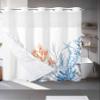 Anzona No Hook Shower Curtains, Blue Nautical Coastal Long Bathtub Curtains with Snap in Liner, Summer Beach Coral Seaside Waterproof Washable Fabric Bathroom Shower Curtain Sets, 72" x 78" view 2