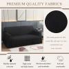 DEZYPZAM Couch Cover, Stretch Couch Covers, Sofa Cover, Sofa Slipcover, Non Slip Sofa Covers, Sofa Cover Furniture Protector, for Kids, Pets, Dog (Black,2 Seater) view 2