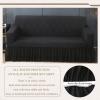DEZYPZAM Couch Cover, Stretch Couch Covers, Sofa Cover, Sofa Slipcover, Non Slip Sofa Covers, Sofa Cover Furniture Protector, for Kids, Pets, Dog (Black,2 Seater) view 3